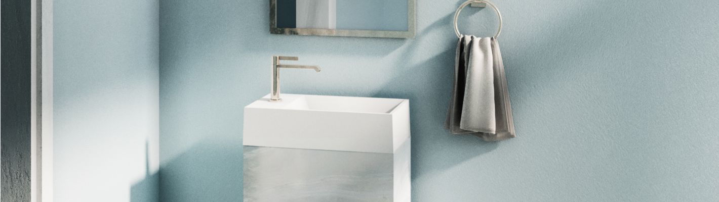 Minimalistyczny design umywalki z kamienia