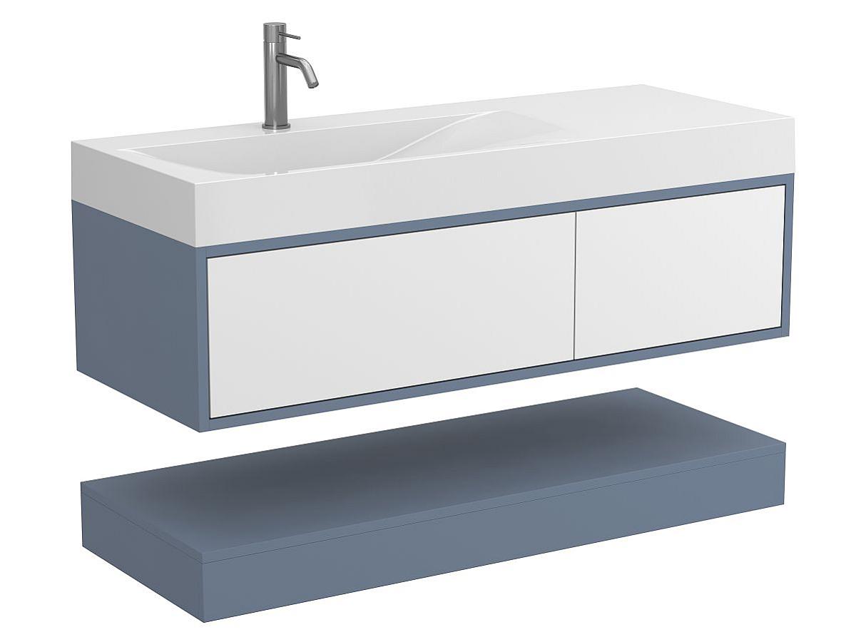Szafką wisząca DUO Szary z umywalka VIOLA 1200 L