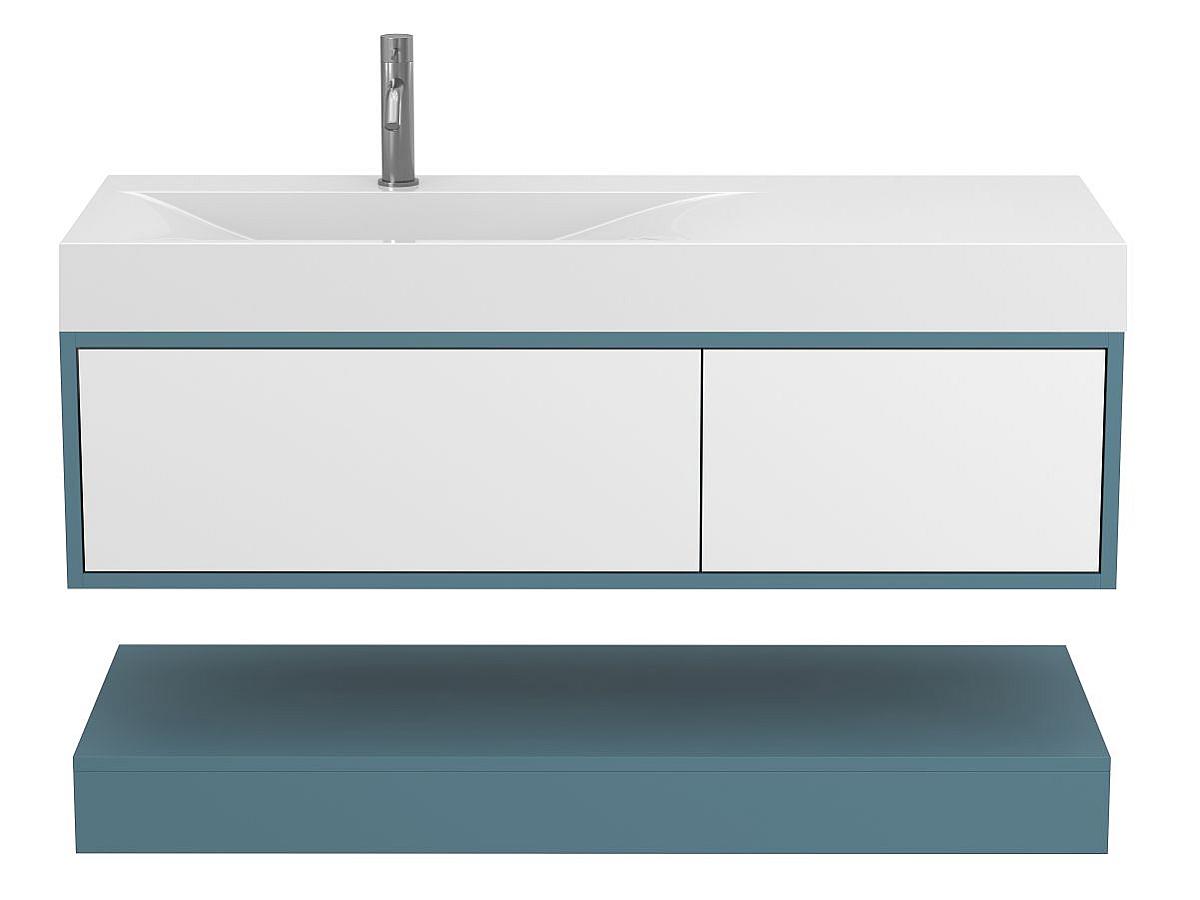 Szafką wisząca DUO Zielony kamień z umywalka VIOLA 1200 L