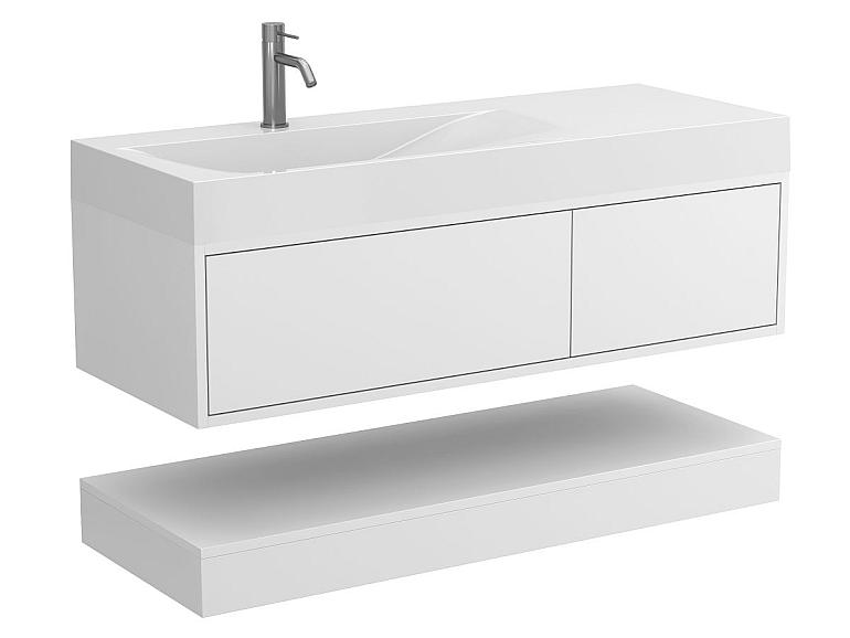 Szafką wisząca DUO Biała z umywalka VIOLA 1200 L