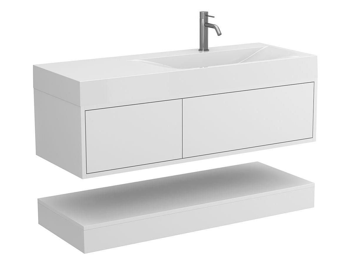 Szafką wisząca DUO Biała z umywalka VIOLA 1200 R