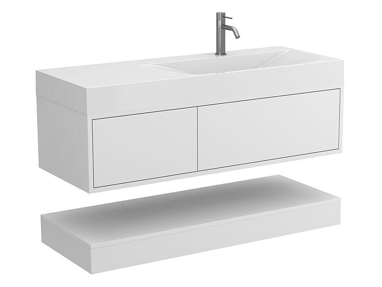 Szafką wisząca DUO Biała z umywalka VIOLA 1200 R