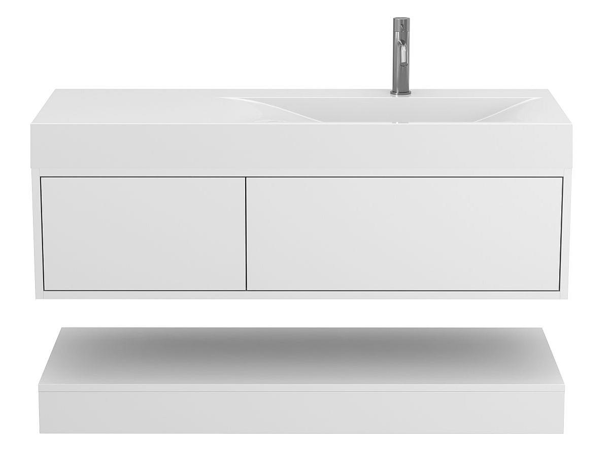 Szafką wisząca DUO Biała z umywalka VIOLA 1200 R