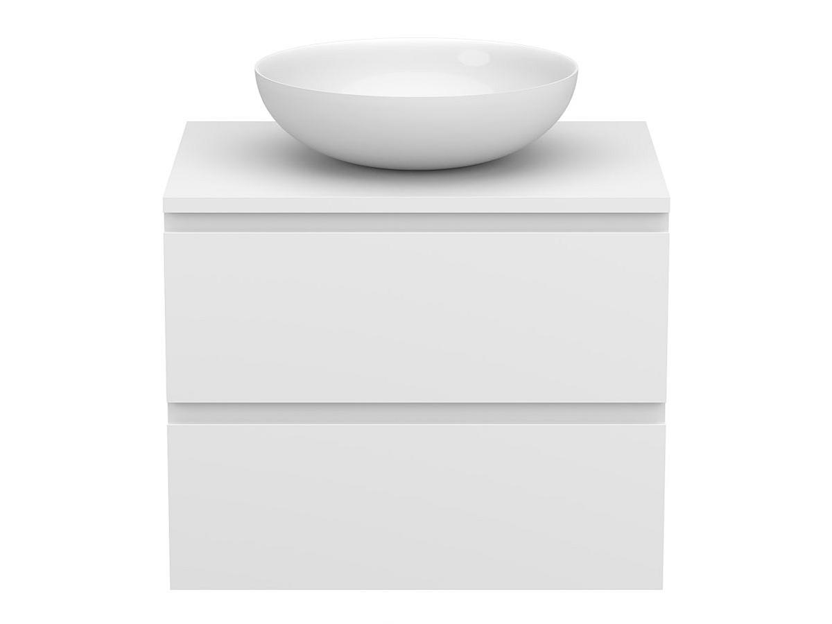 Szafką wisząca MONO 600 Biała soft-touch z umywalka TOBI