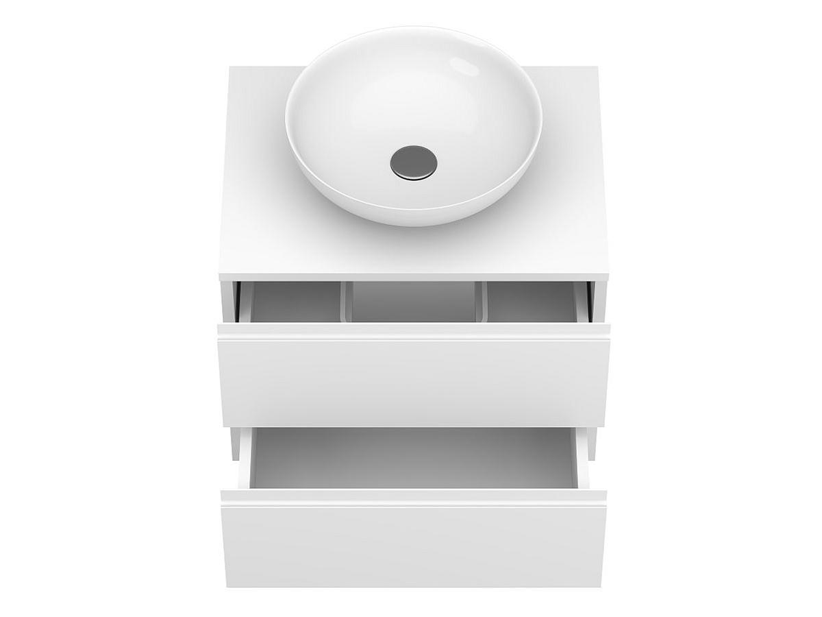 Szafką wisząca MONO 600 Biała soft-touch z umywalka TOBI