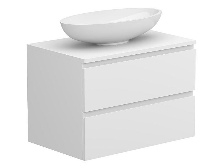 Szafką wisząca MONO 700 Biała soft-touch z umywalka NICE