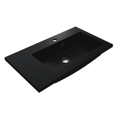 Umywalka BARCELONA 700 R MIRASTONE CZARNA Z BROKATEM