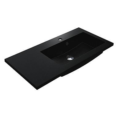 Umywalka BARCELONA 800 R MIRASTONE CZARNA Z BROKATEM