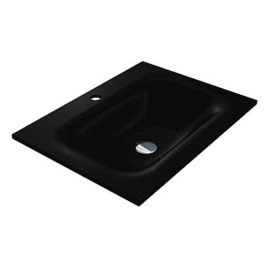 Umywalka JESSEL 600 MIRASTONE CZARNA Z BROKATEM